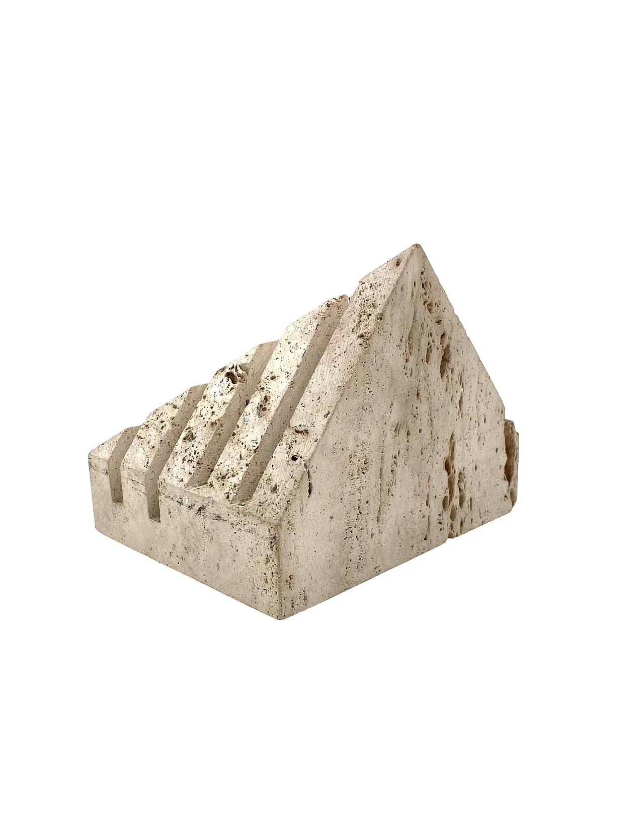 Enzo Mari, Travertine desk organizer, Fratelli Mannelli Italy 1970s 7