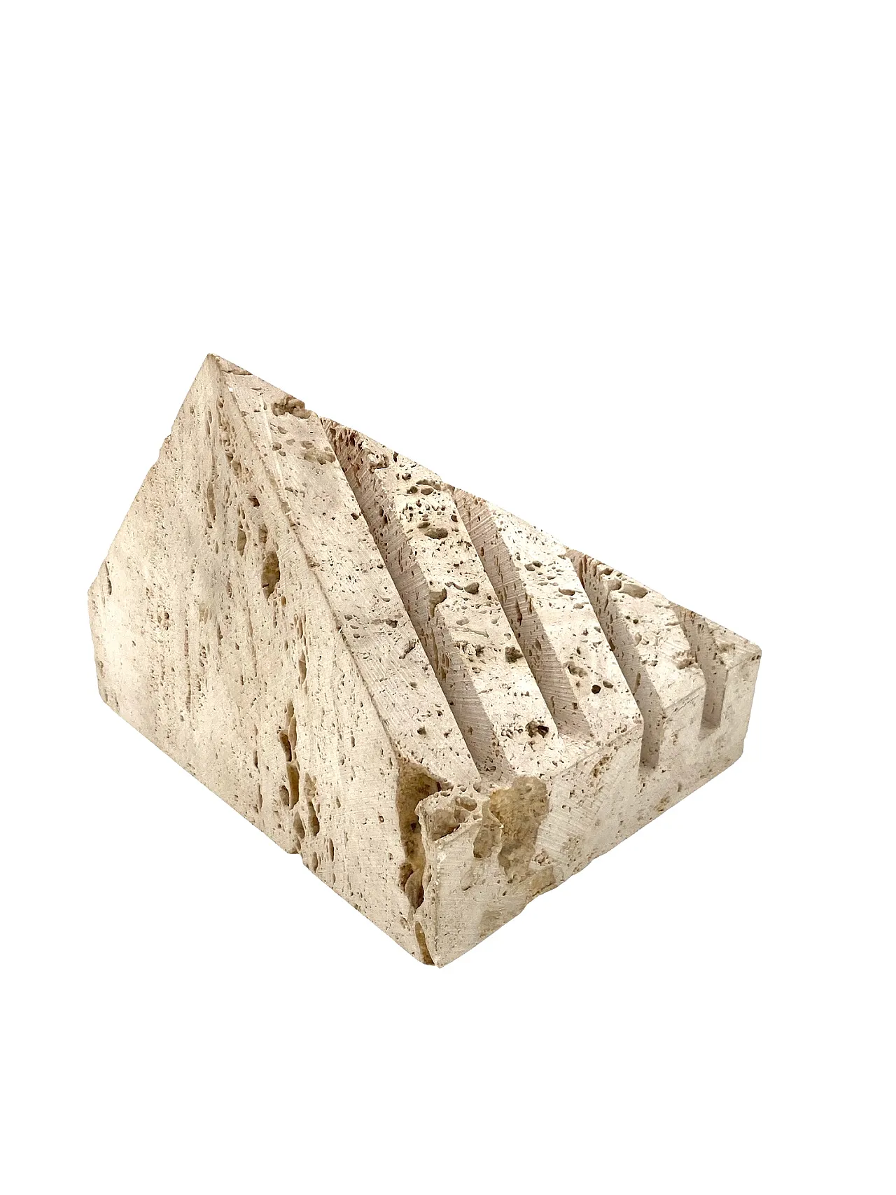 Enzo Mari, Travertine desk organizer, Fratelli Mannelli Italy 1970s 11