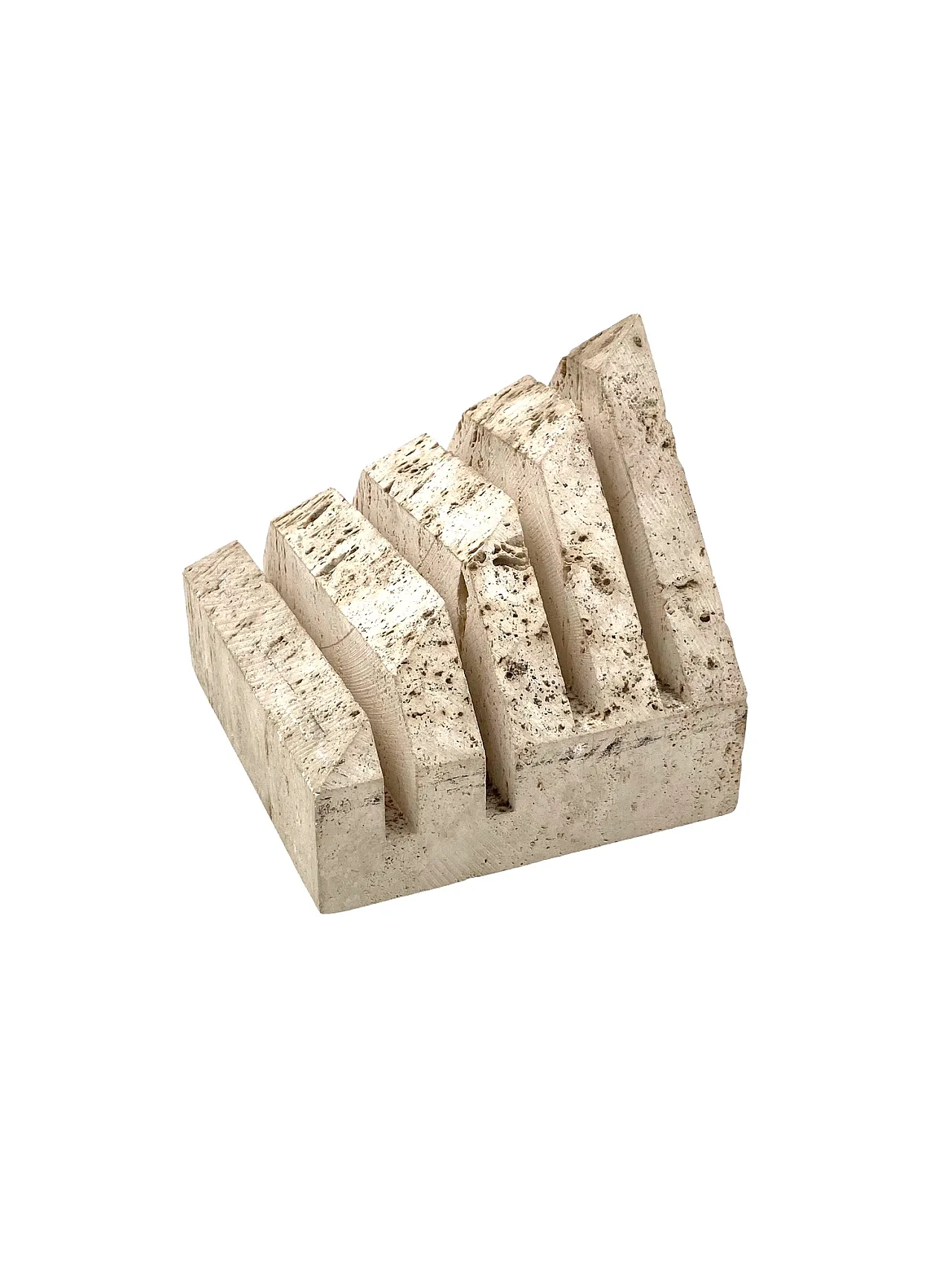 Enzo Mari, Travertine desk organizer, Fratelli Mannelli Italy 1970s 12
