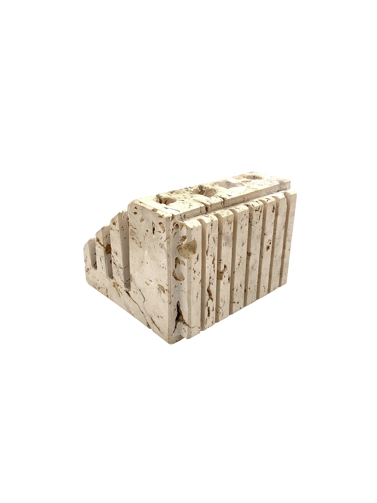 Enzo Mari, Travertine desk organizer, Fratelli Mannelli Italy 1970s 1