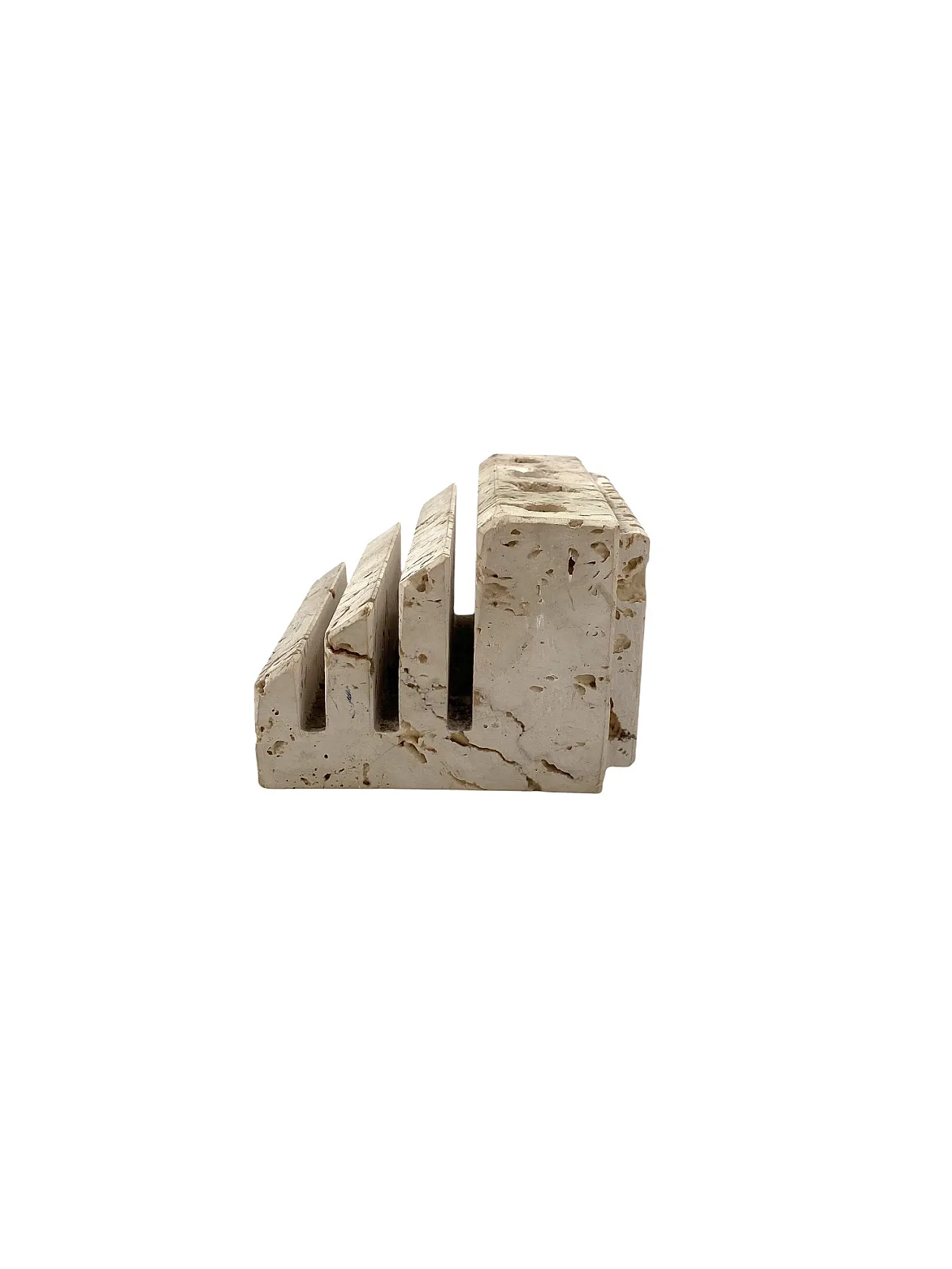 Enzo Mari, Travertine desk organizer, Fratelli Mannelli Italy 1970s 6