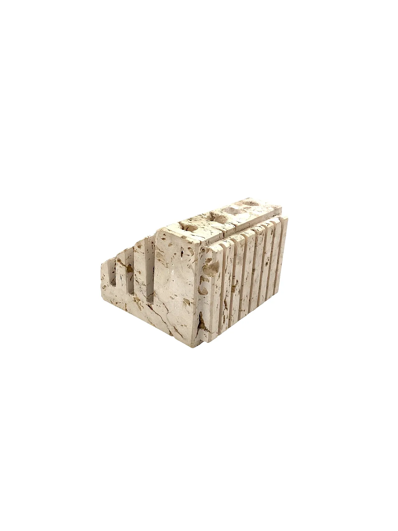 Enzo Mari, Travertine desk organizer, Fratelli Mannelli Italy 1970s 8