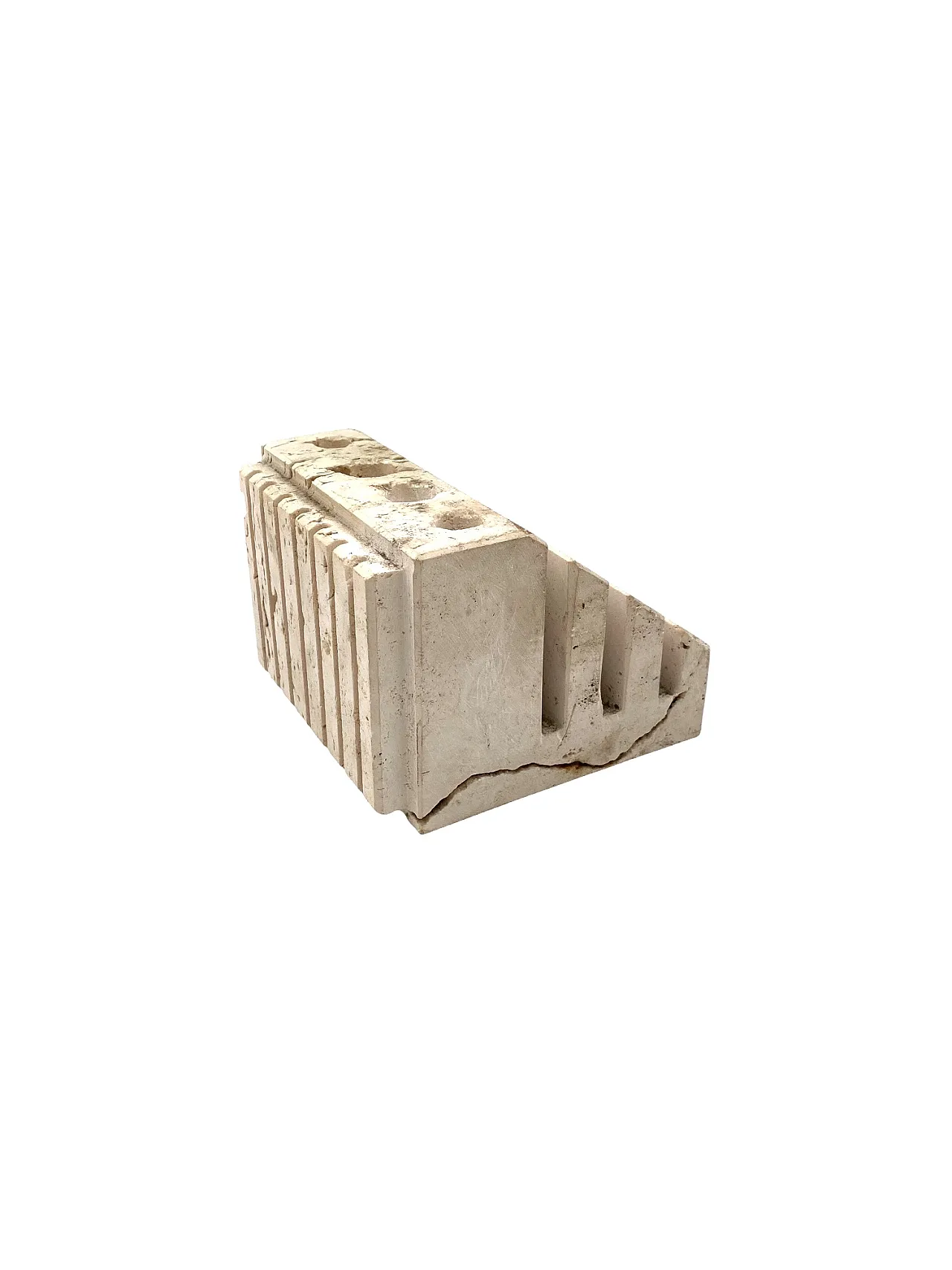 Enzo Mari, Travertine desk organizer, Fratelli Mannelli Italy 1970s 9
