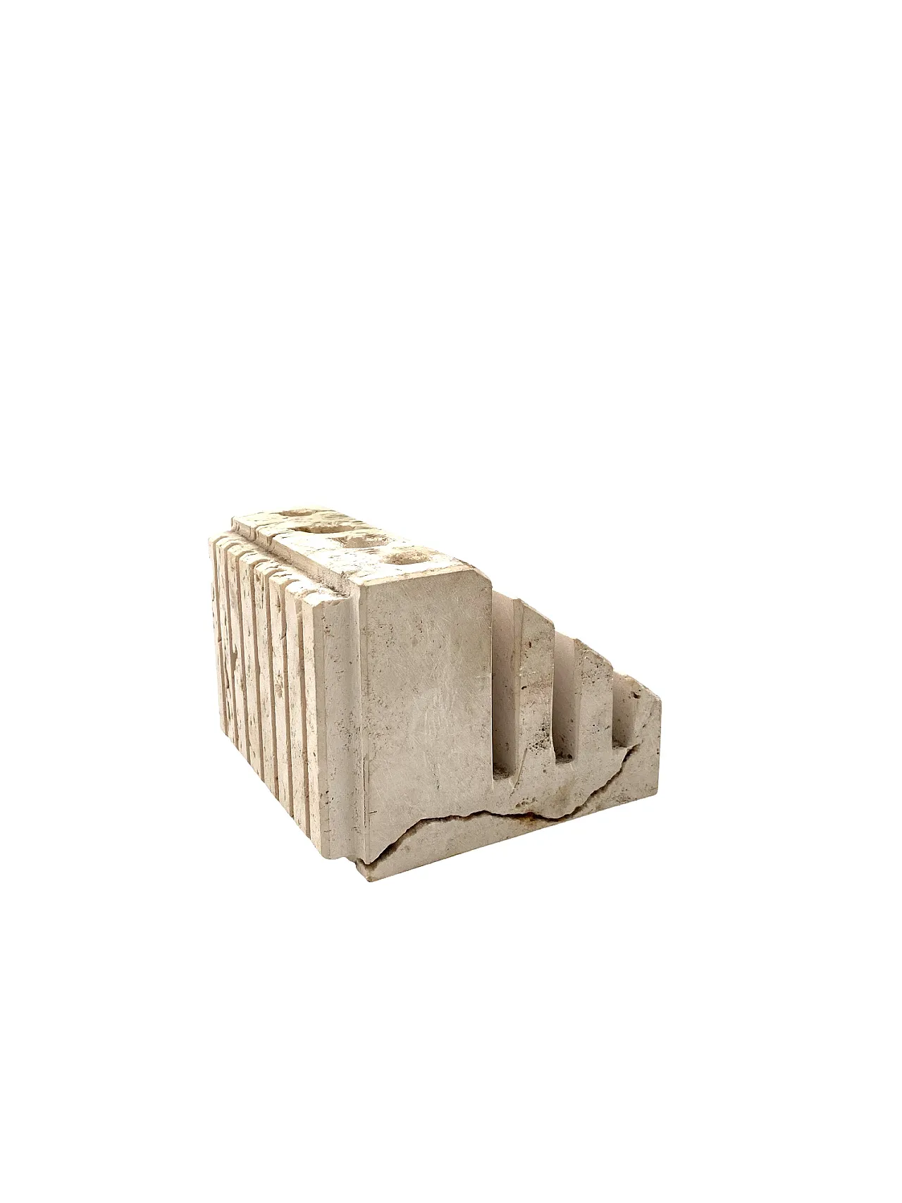Enzo Mari, Travertine desk organizer, Fratelli Mannelli Italy 1970s 10