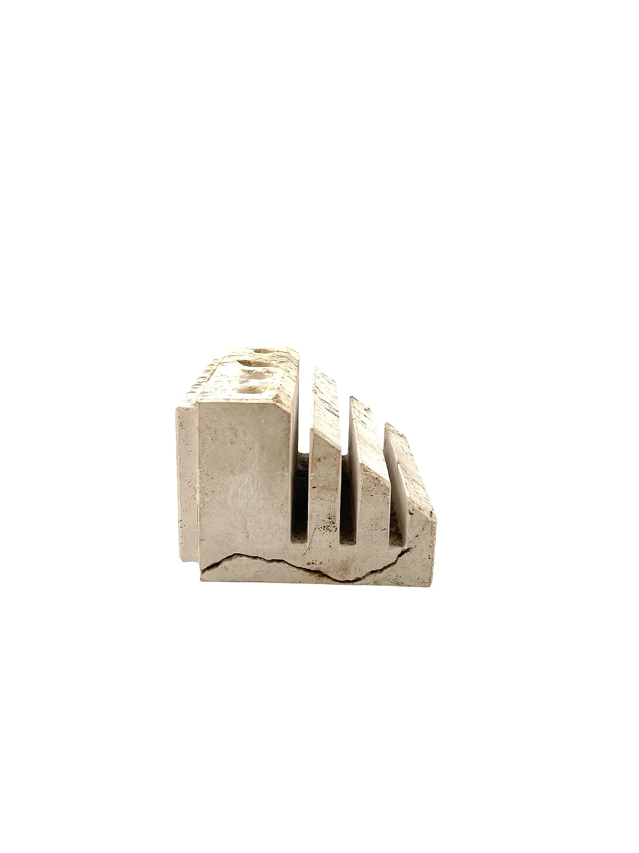 Enzo Mari, Travertine desk organizer, Fratelli Mannelli Italy 1970s 11