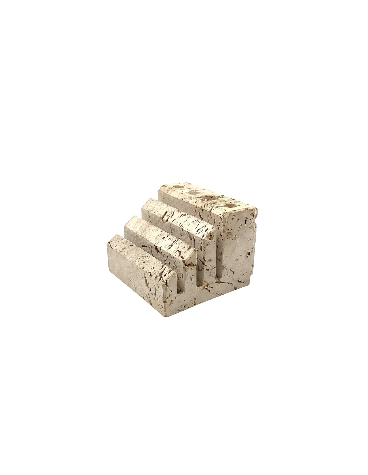 Enzo Mari, Travertine desk organizer, Fratelli Mannelli Italy 1970s 13
