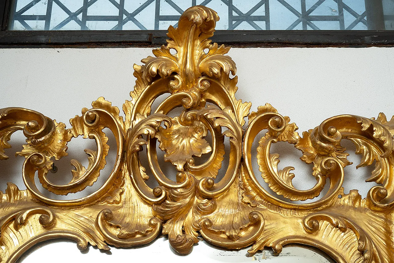 Louis Philippe mirror in gilded and carved wood, Naples, '800 2