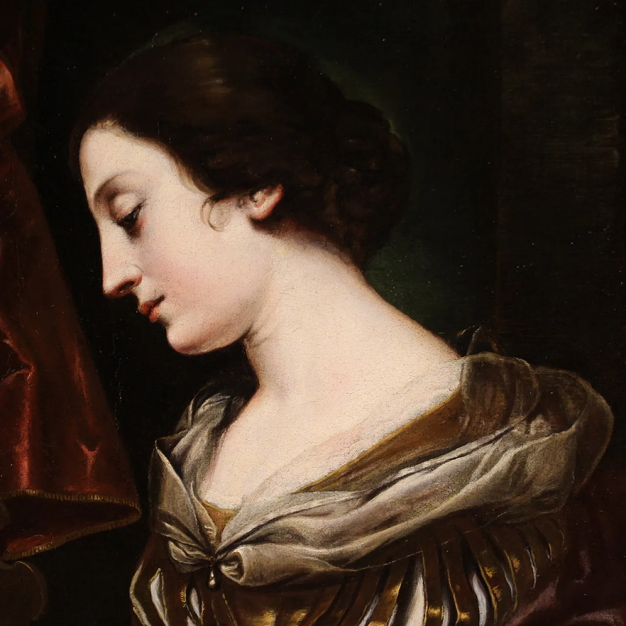 Santa Cecilia all'organo, dipinto barocco italiano, '600 3