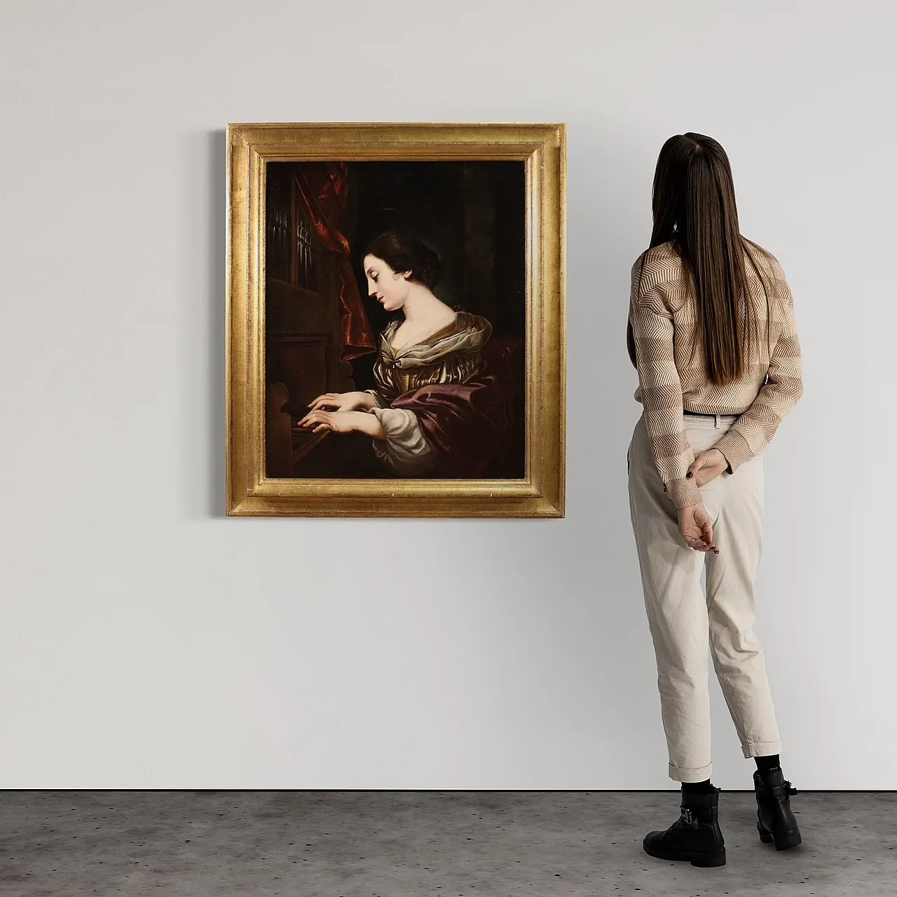 Santa Cecilia all'organo, dipinto barocco italiano, '600 4