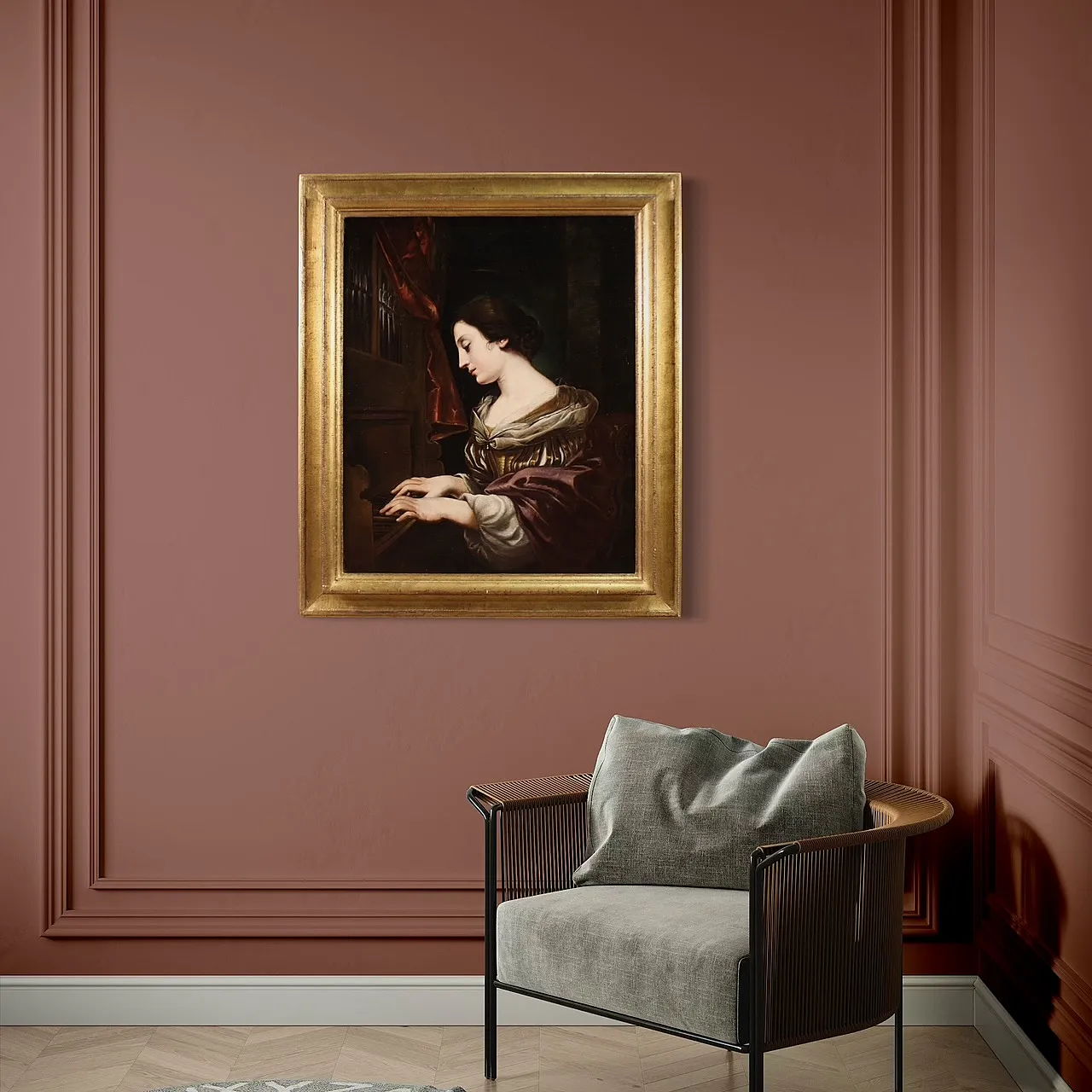 Santa Cecilia all'organo, dipinto barocco italiano, '600 10