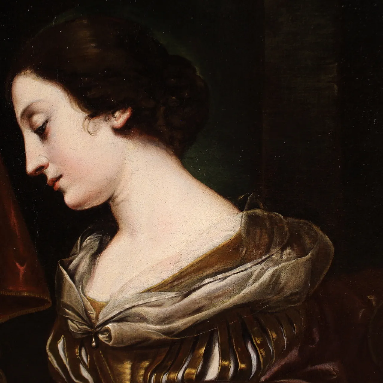 Santa Cecilia all'organo, dipinto barocco italiano, '600 11