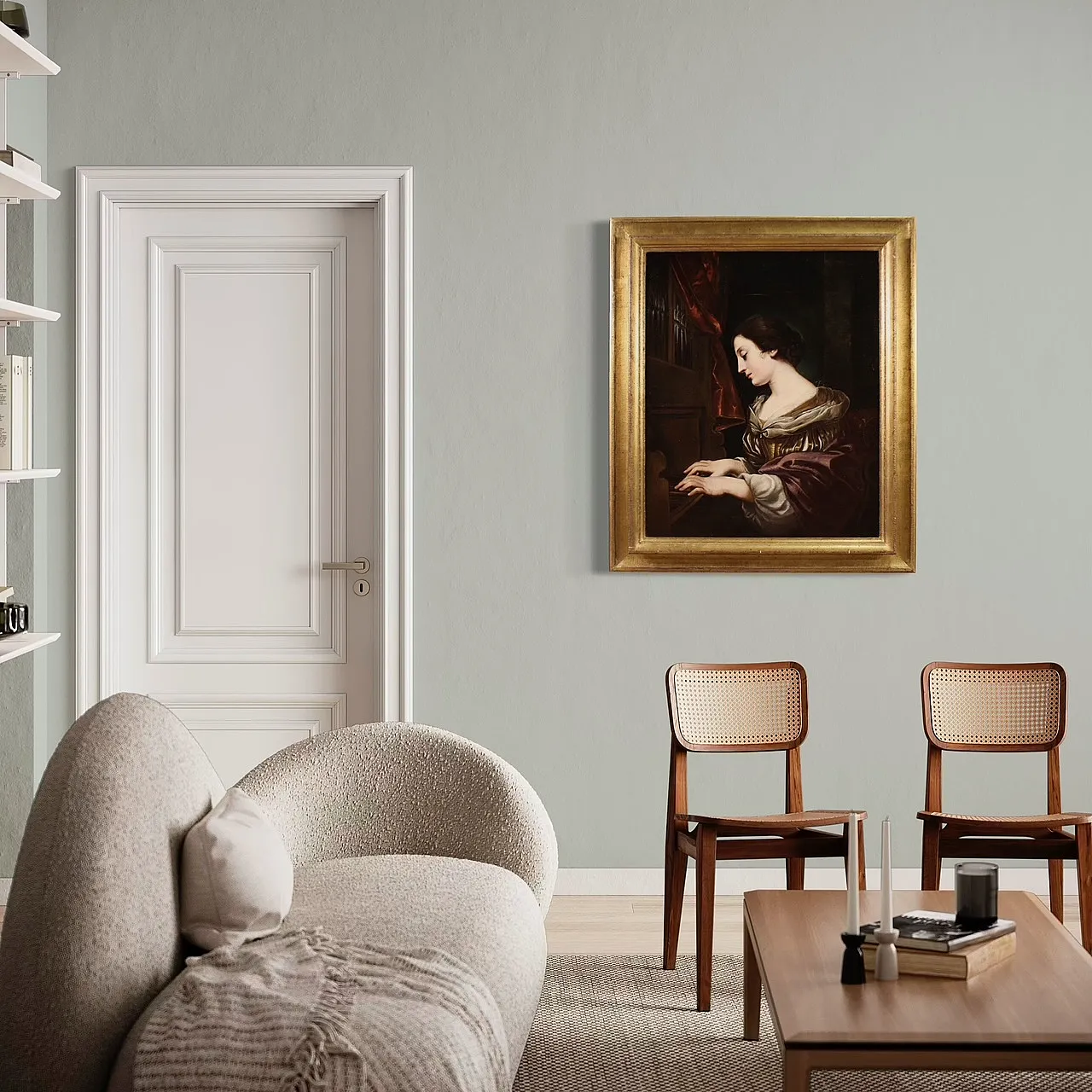 Santa Cecilia all'organo, dipinto barocco italiano, '600 14