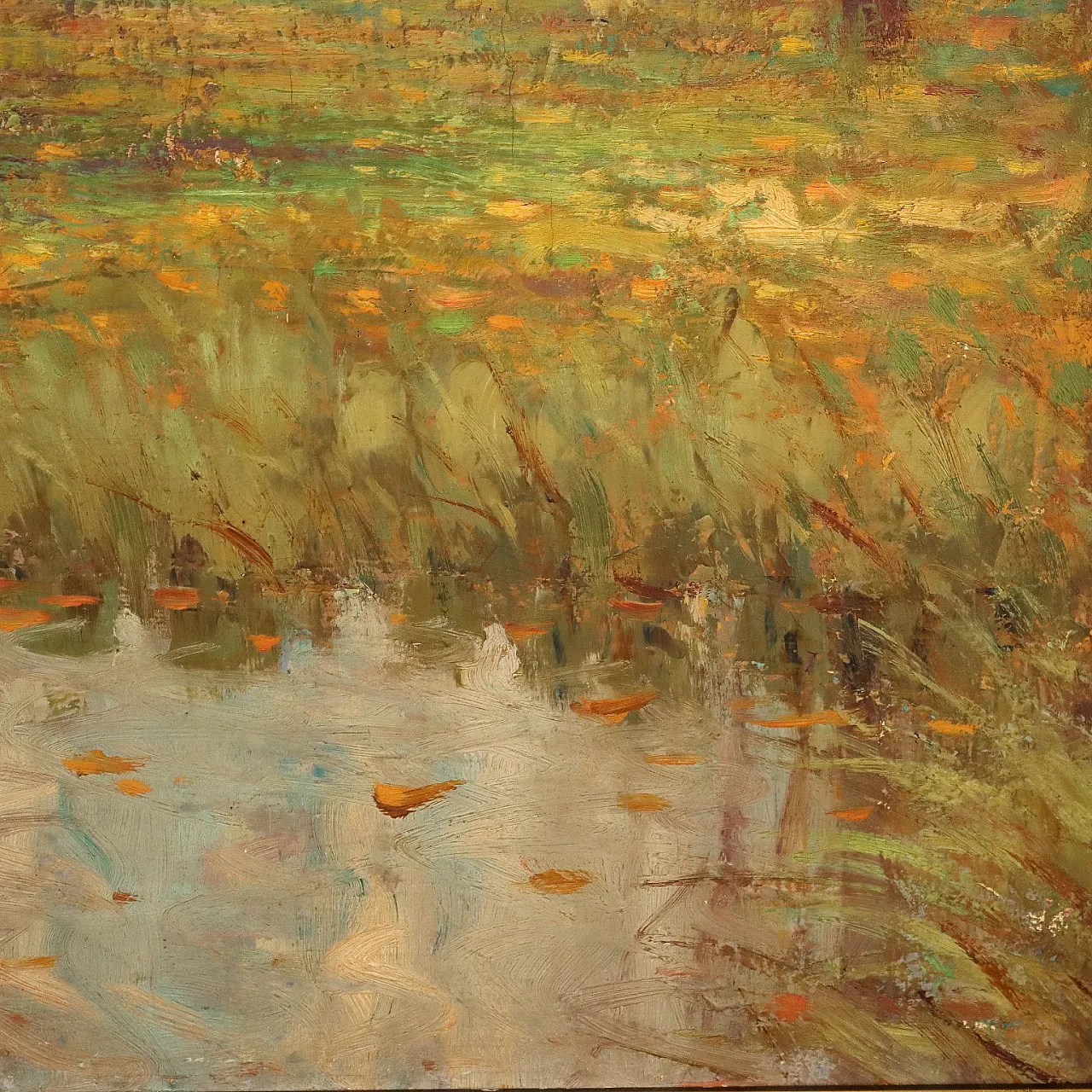 Paesaggio boschivo autunnale, dipinto a olio su tela 5