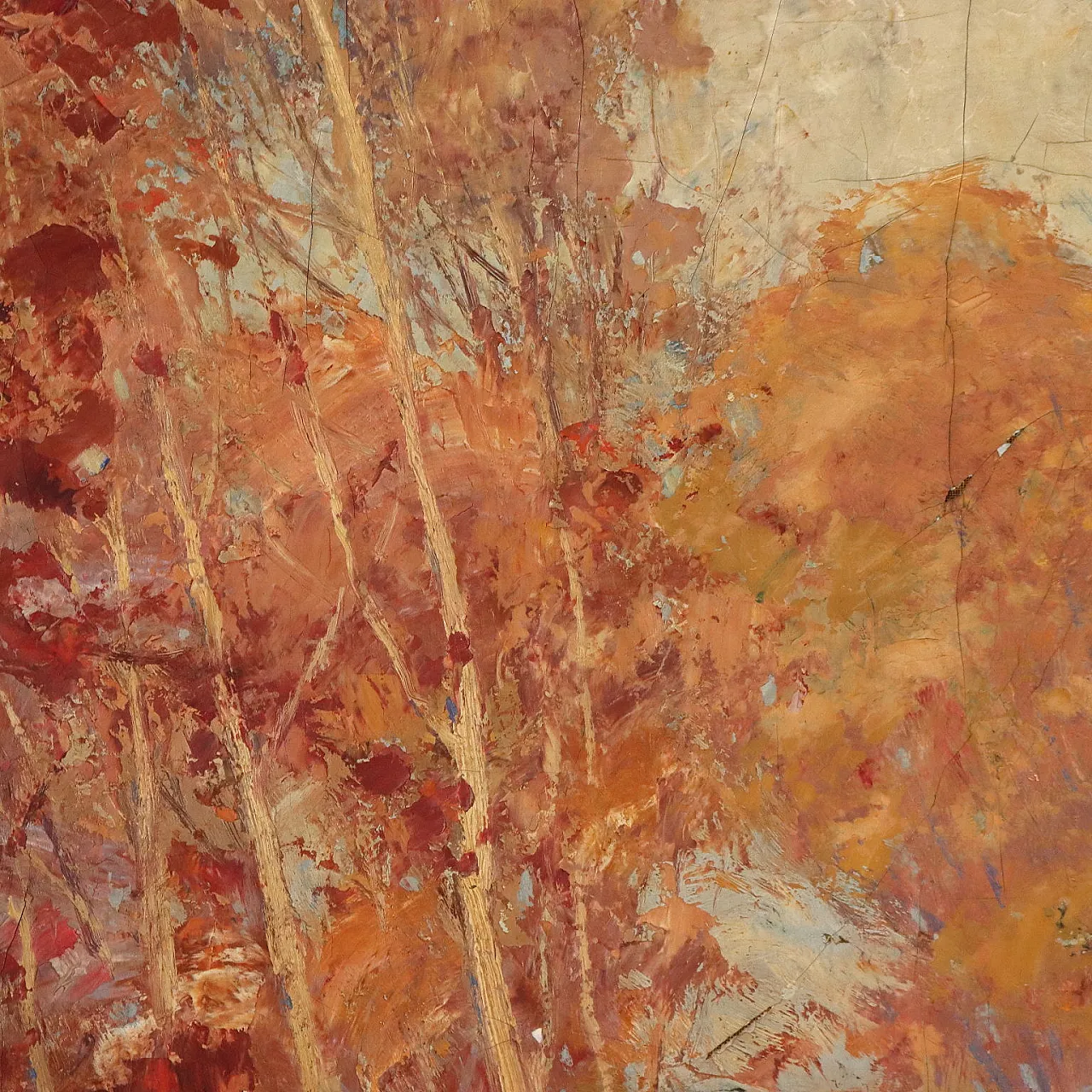 Paesaggio boschivo autunnale, dipinto a olio su tela 7