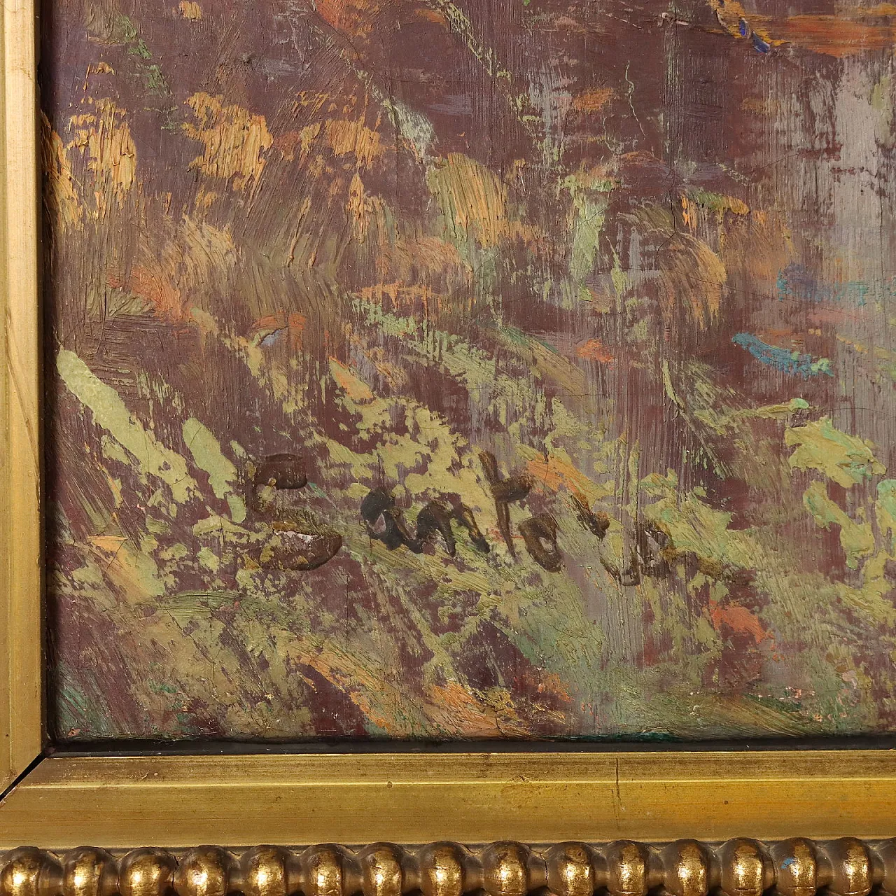 Paesaggio boschivo autunnale, dipinto a olio su tela 8