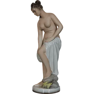 Ceramic sculpture female figure bathing Favaro and Cecchetto '30s