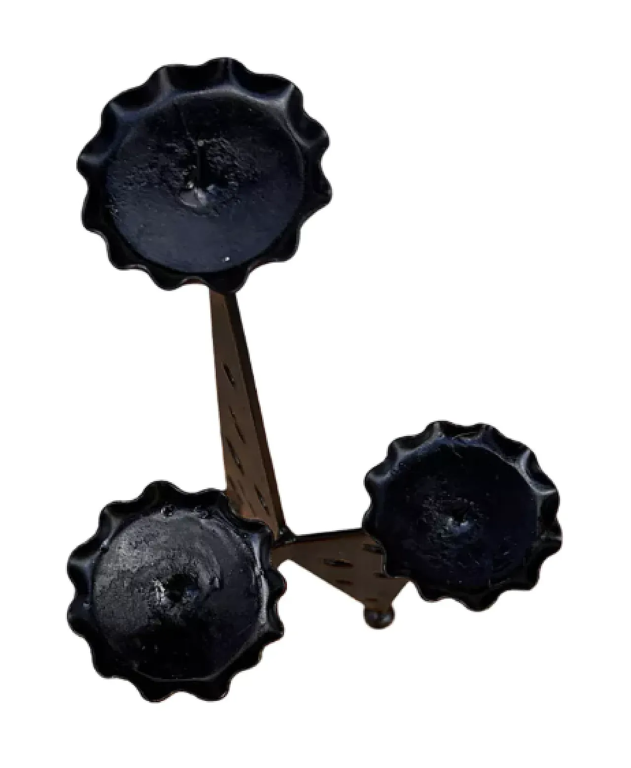 Wrought iron candle holder in Brutalist style, 1970s 3