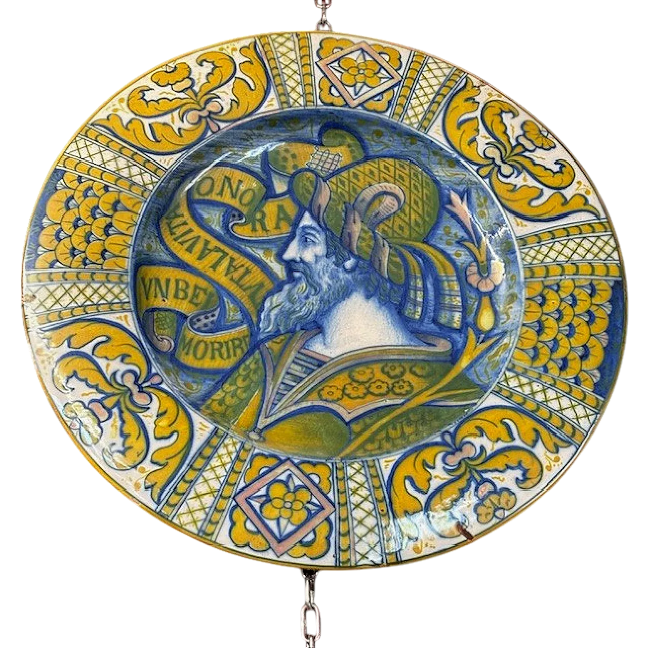 Antique plate made by Fornace Paolo Rubboli Gualdo Tadino, end 19th c. 11