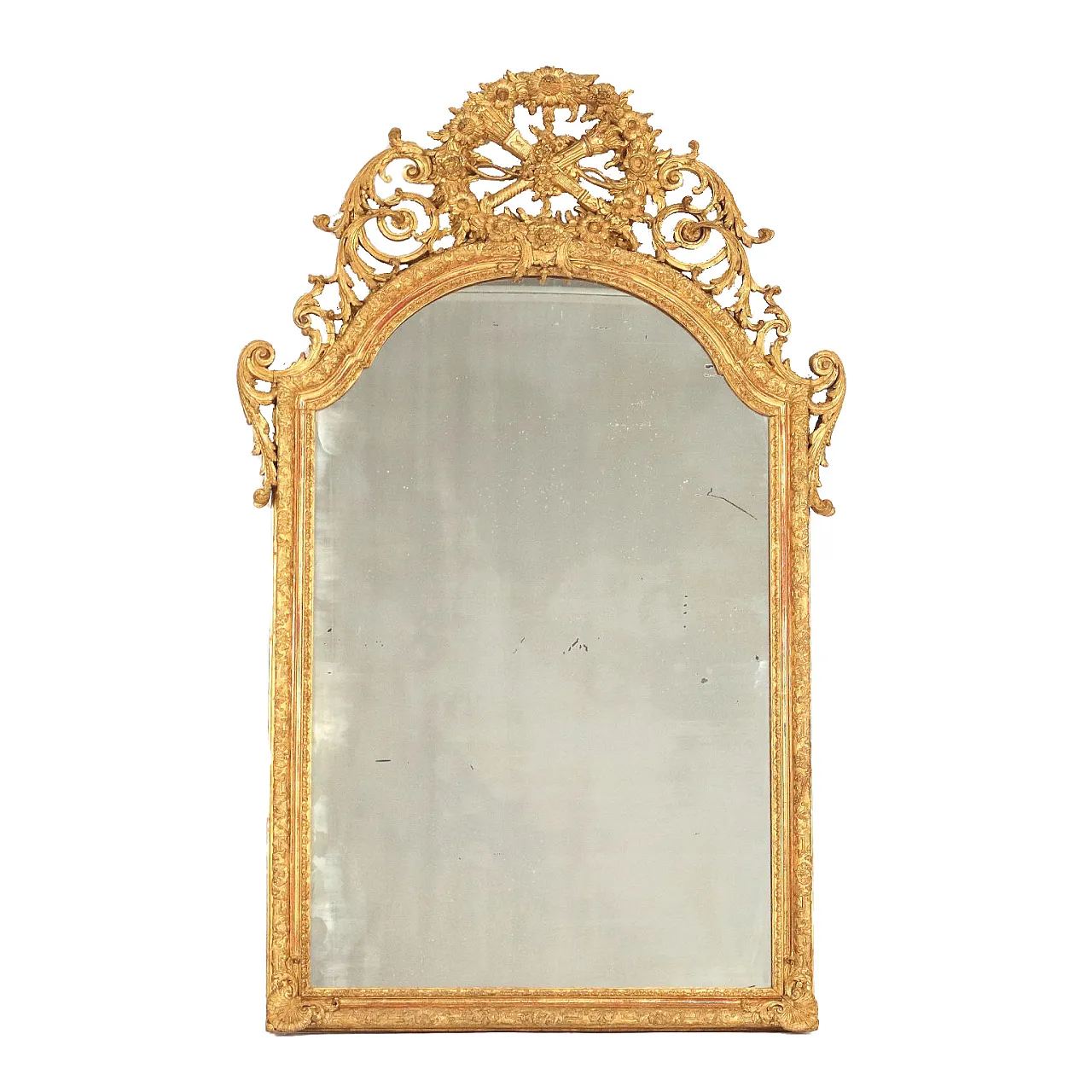 Neoclassical carved and gilded oak mirror, last quarter 18th century 1