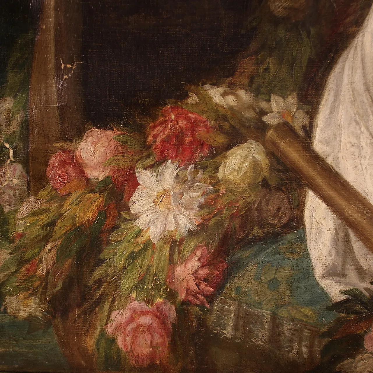 Emil Reynier, Romantic scene, painting signed and dated, 1888 15