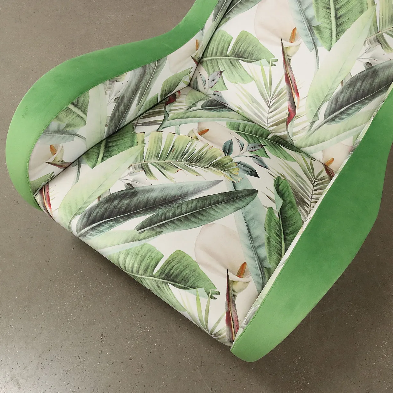 Jungle Collection velvet armchair, mid-19th century 8