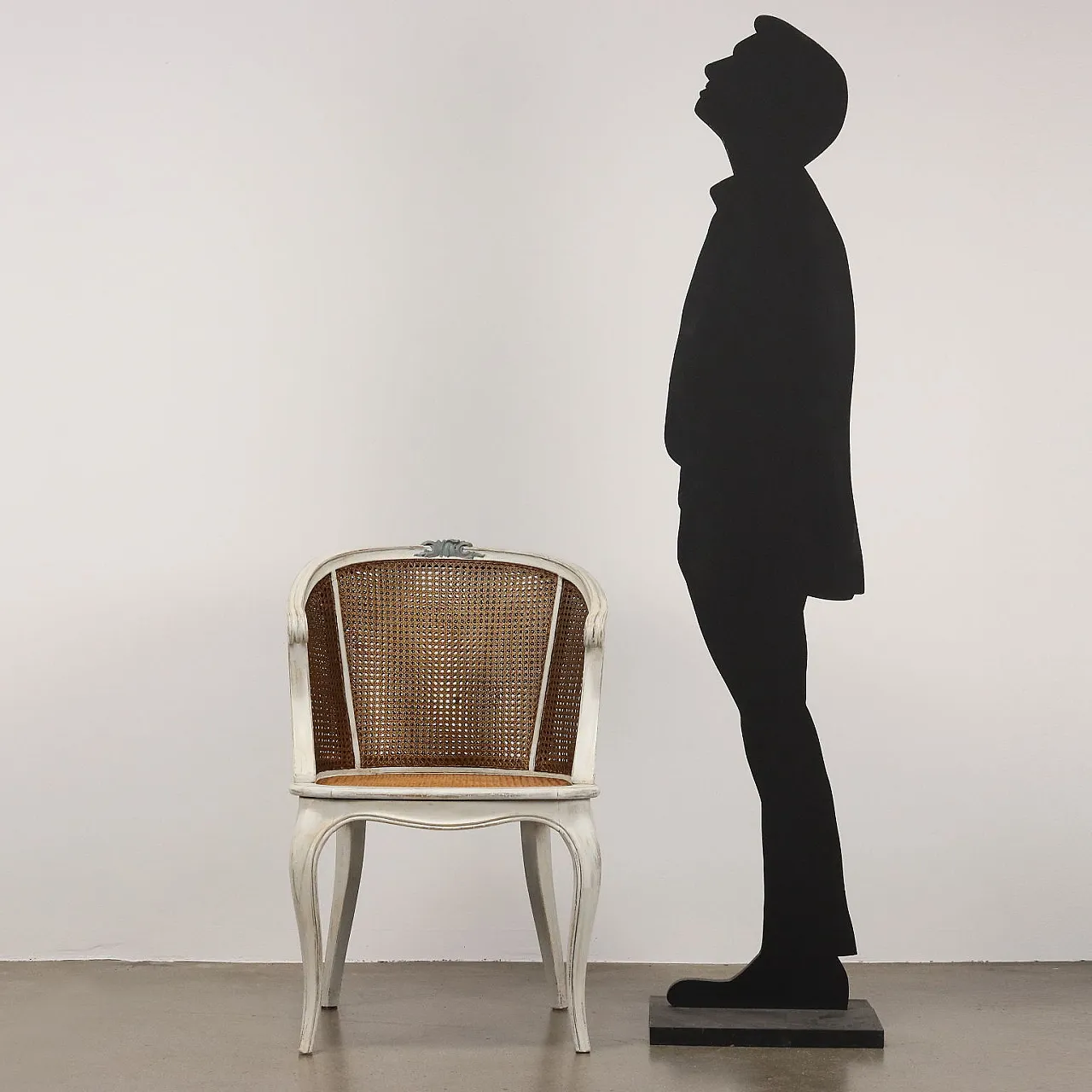 Poltrona in stile barocco laccata in noce, primo '900 2