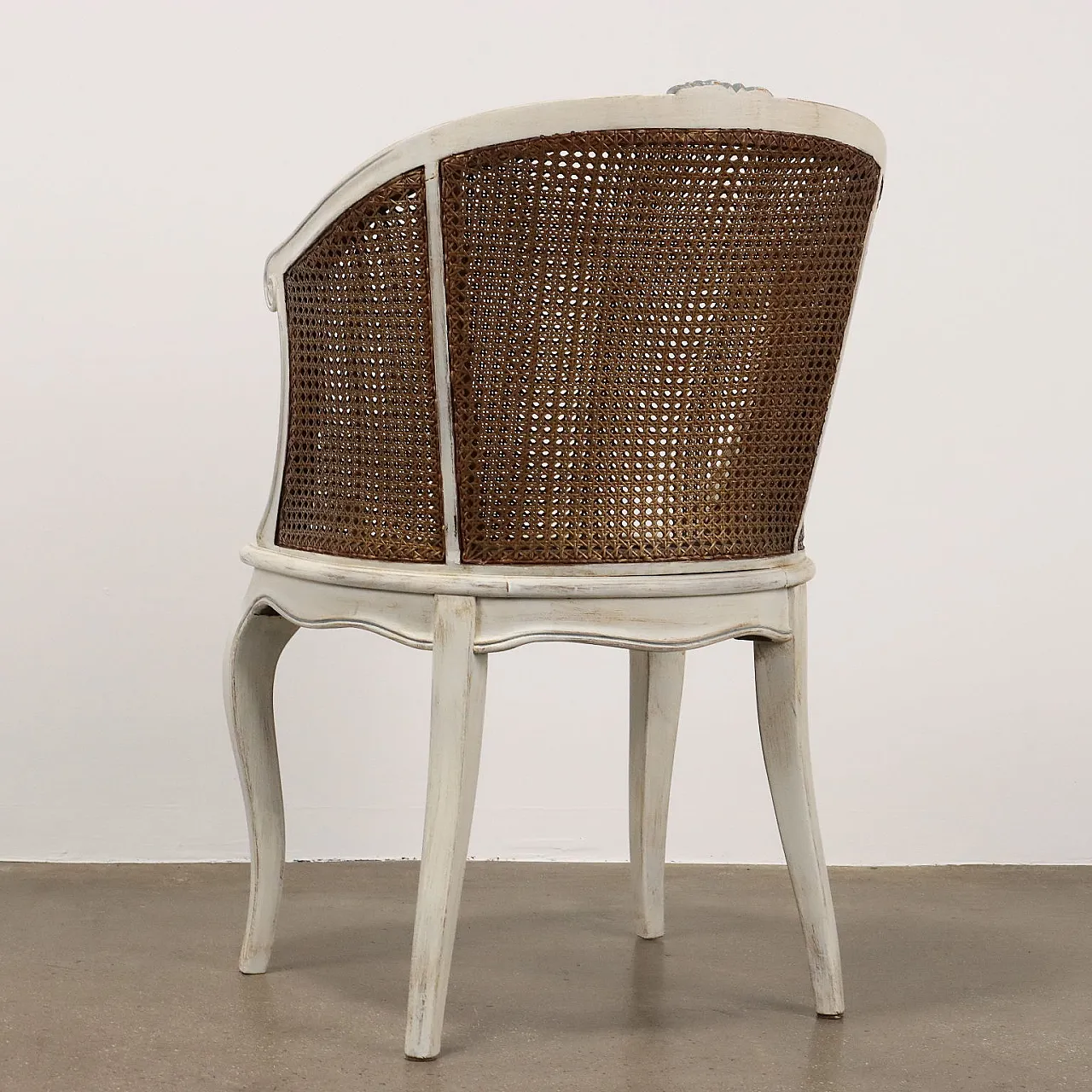 Poltrona in stile barocco laccata in noce, primo '900 7