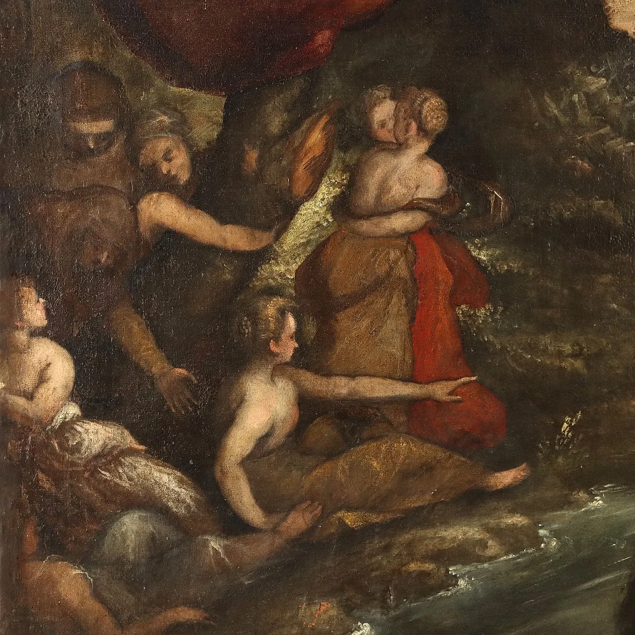 Clelia passes the Tiber, oil on canvas attributed to Domenico Lupini, 17th century 8