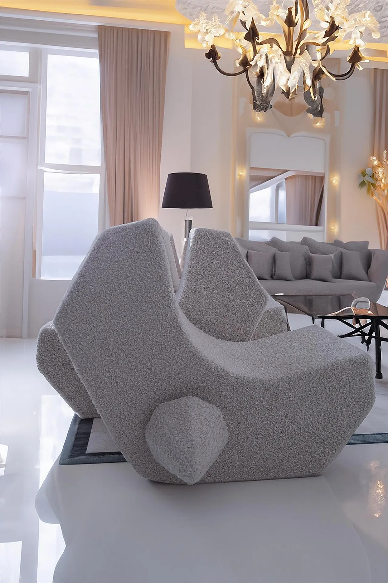 Divano modulare Infinity in bouclé, anni 2000 20