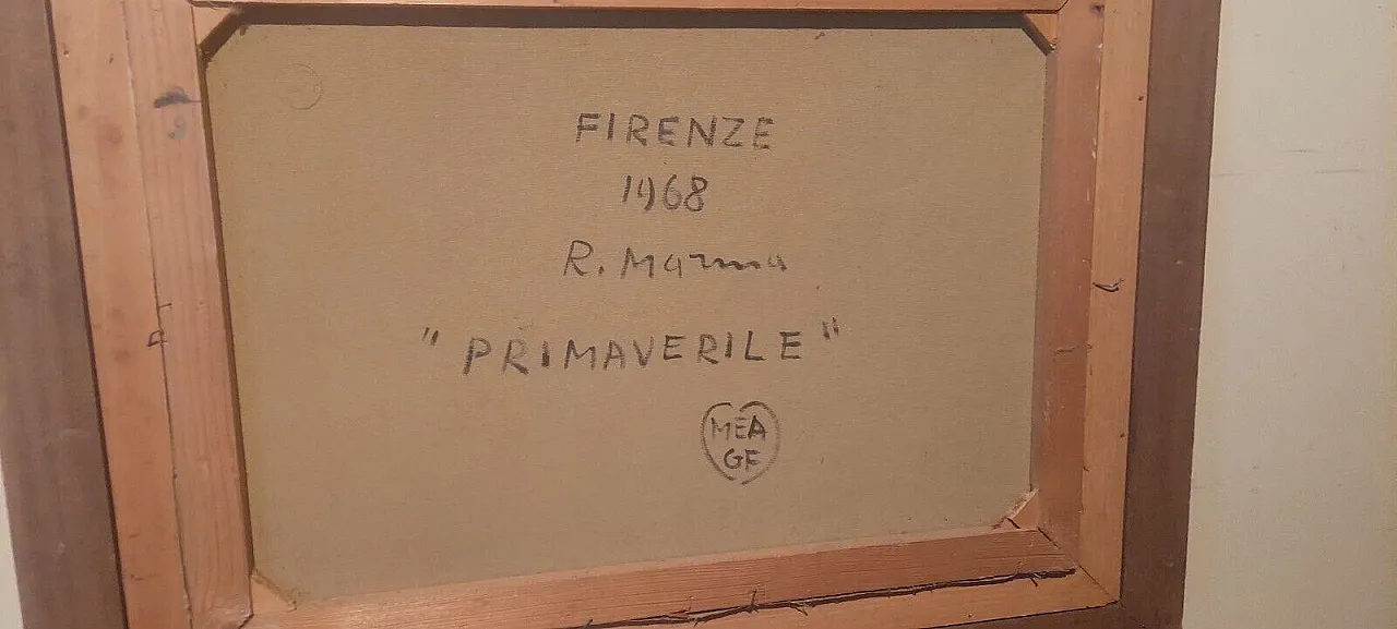 Primavera, olio su tela di Rodolfo Marma, anni '60 2