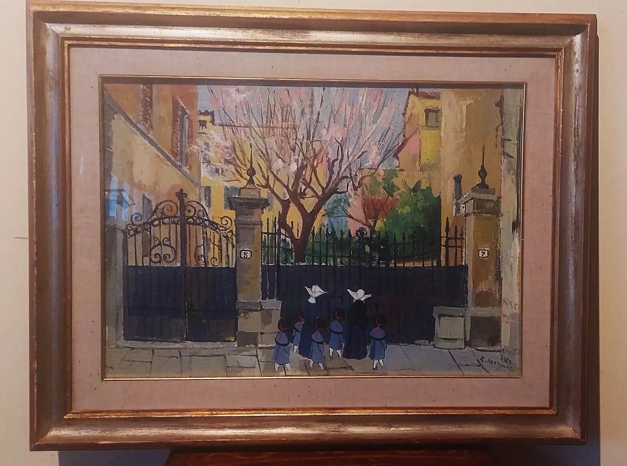 Primavera, olio su tela di Rodolfo Marma, anni '60 3