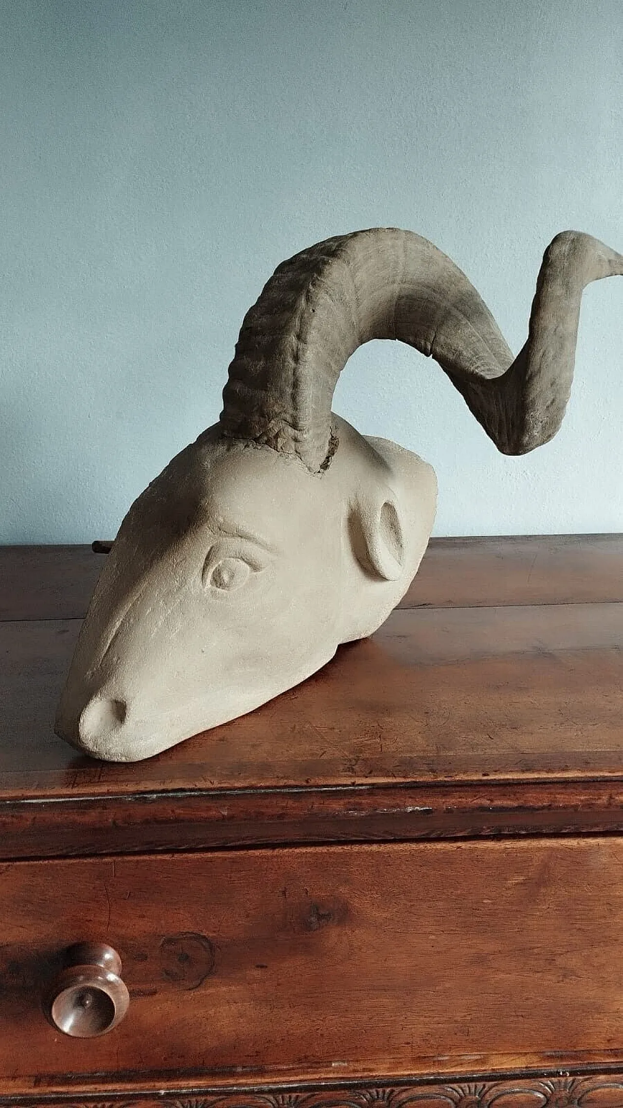 Ram's head, sculpture in pietra serena, early 20th century 16