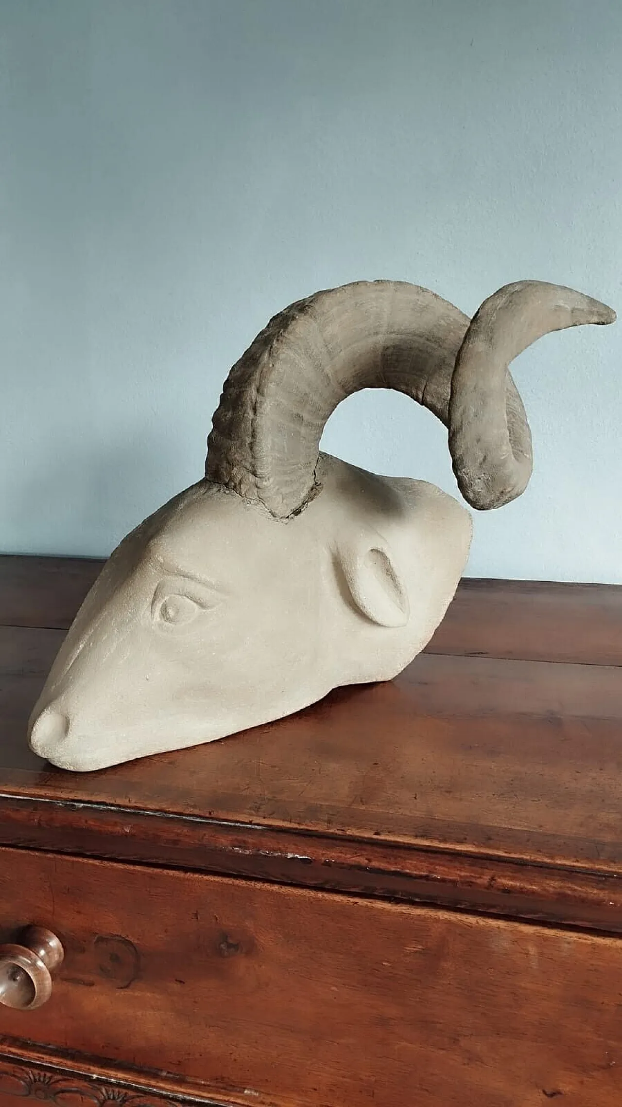 Ram's head, sculpture in pietra serena, early 20th century 17
