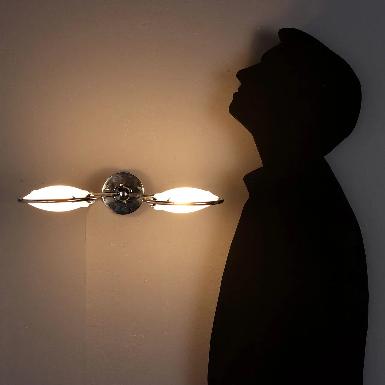 Lampada da parete Nobi a due luci di Fontana Arte, anni ‘80 2