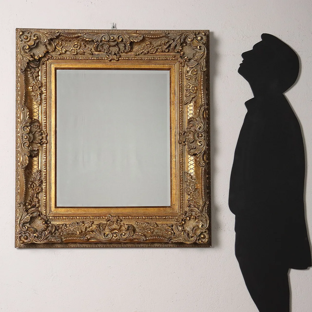 Beveled mirror with gilded carved frame 2