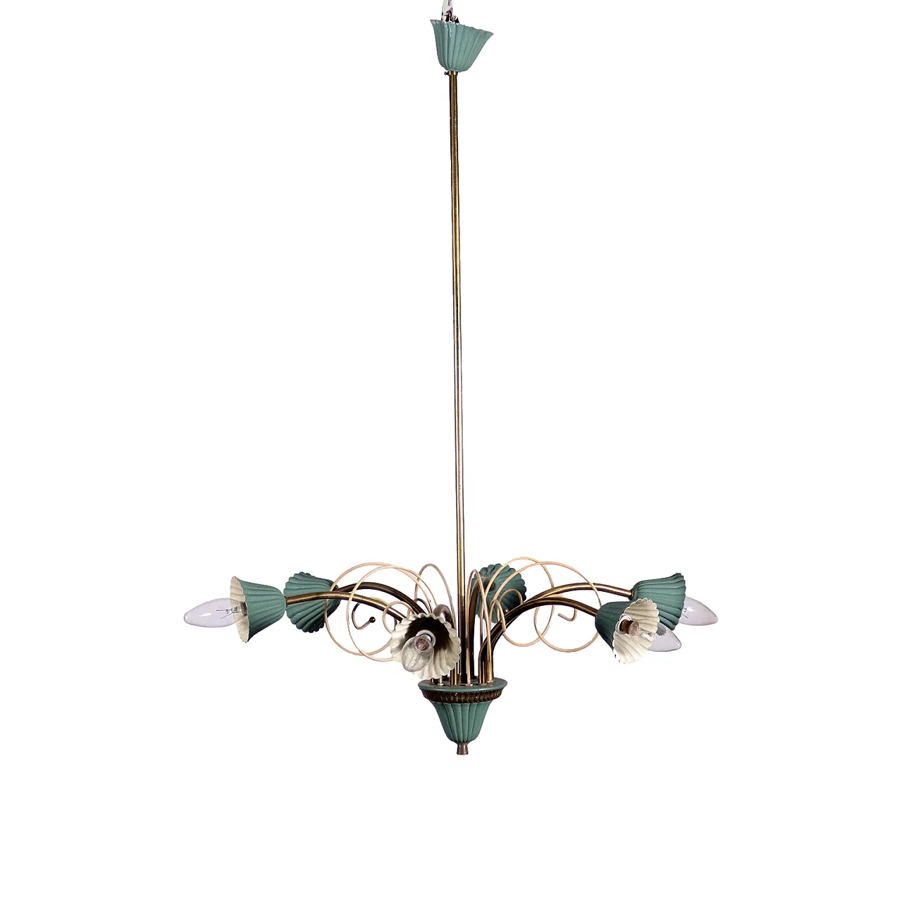 6 light ceiling lamp, 1950s 1