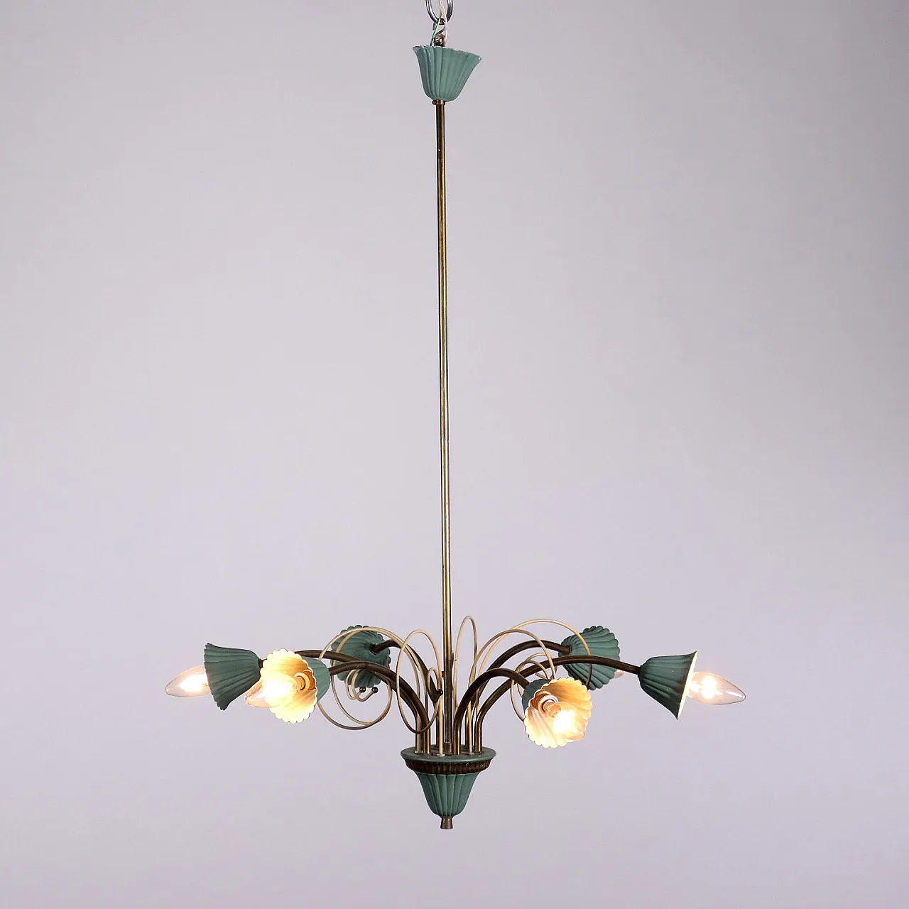 6 light ceiling lamp, 1950s 3