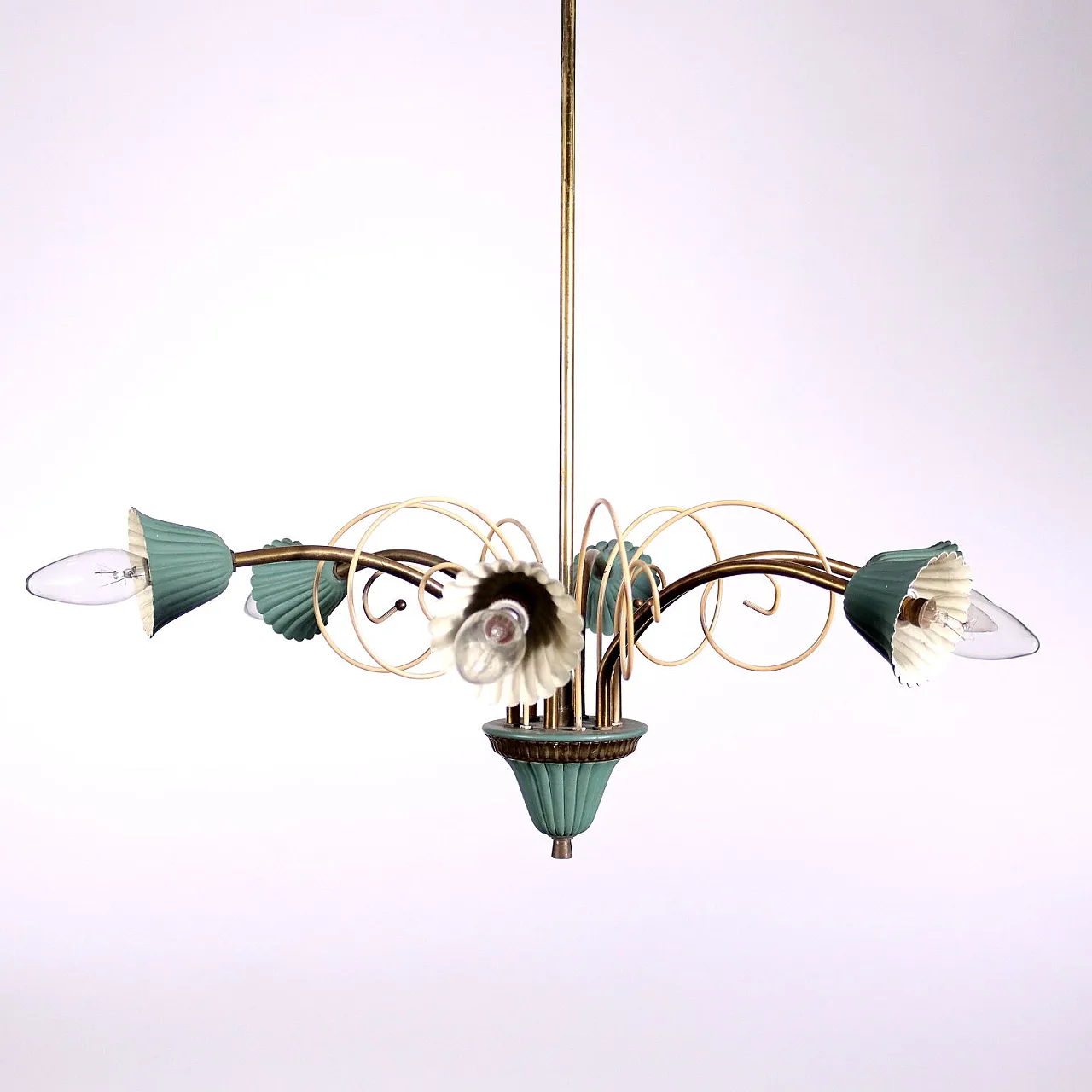6 light ceiling lamp, 1950s 4