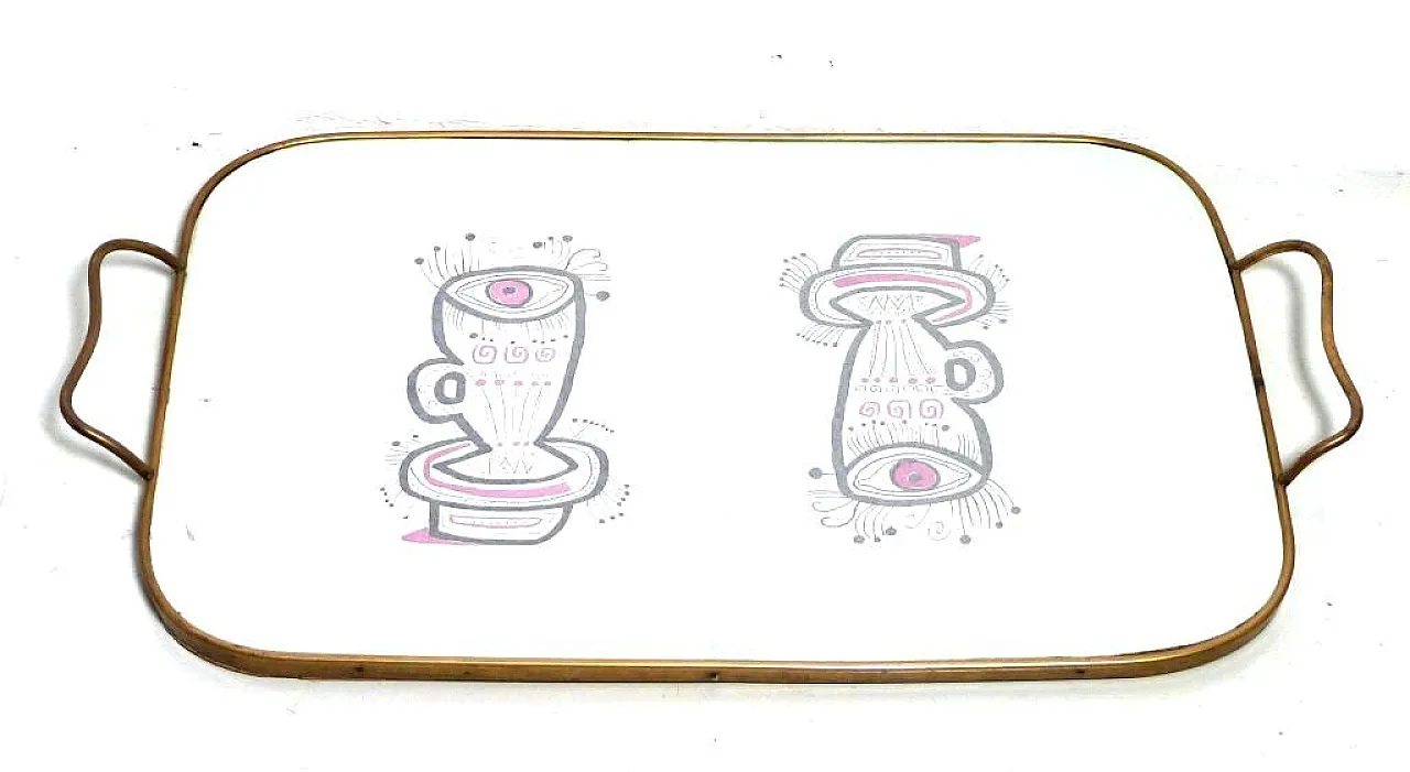 Vassoio in ottone, anni '70 1