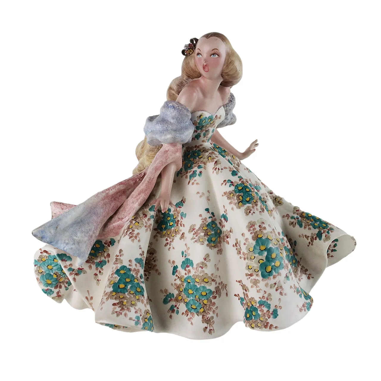 Scultura di fanciulla in ceramica di Tiziano Galli, anni '50 1