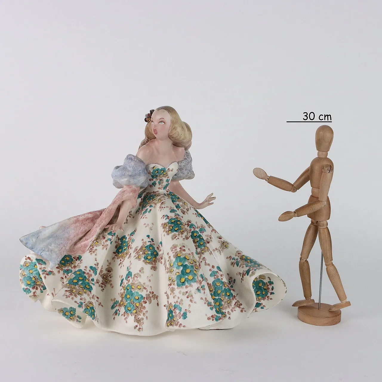 Scultura di fanciulla in ceramica di Tiziano Galli, anni '50 2