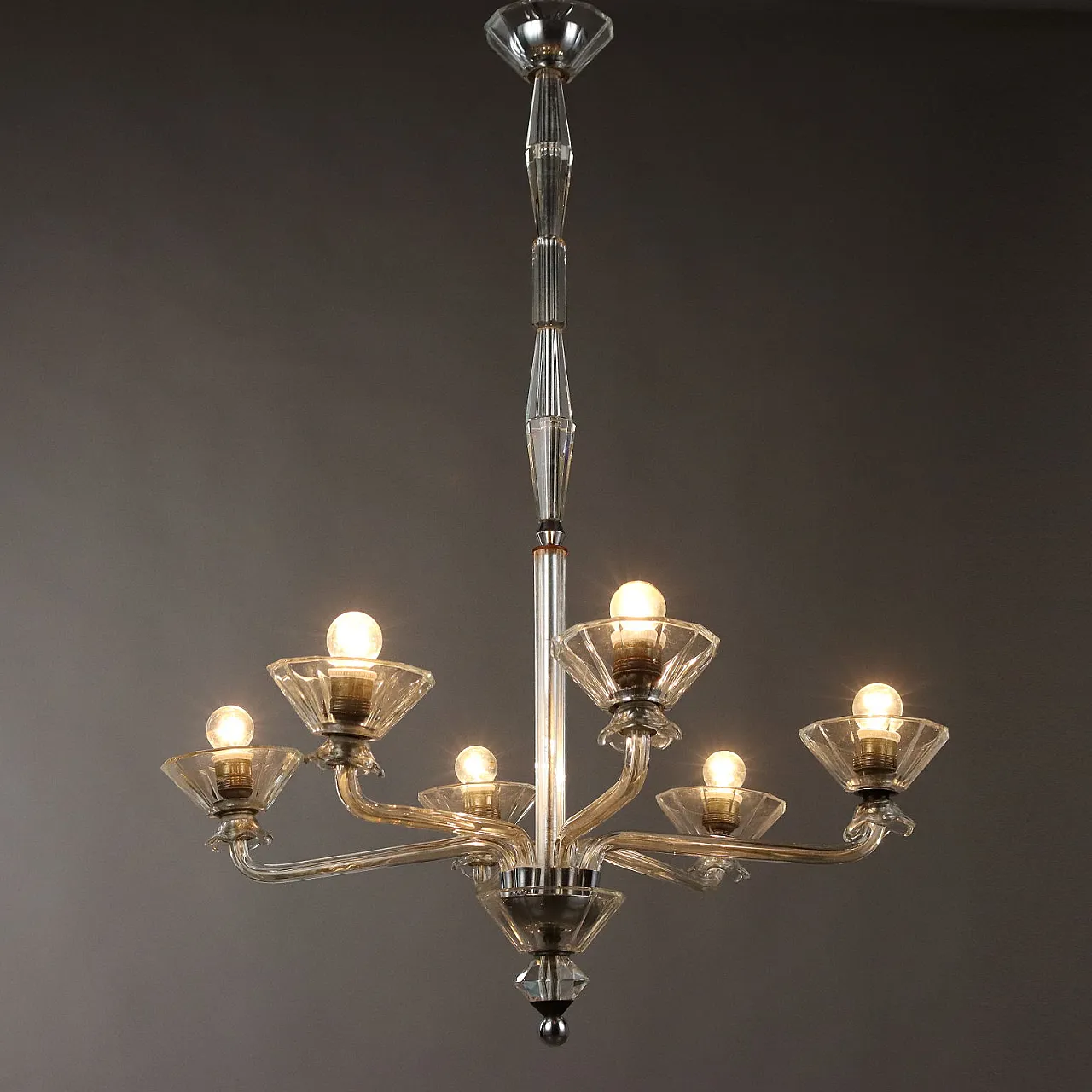 Vintage Ceiling Lamp Murano Glass Italy 1930s-1940s 1