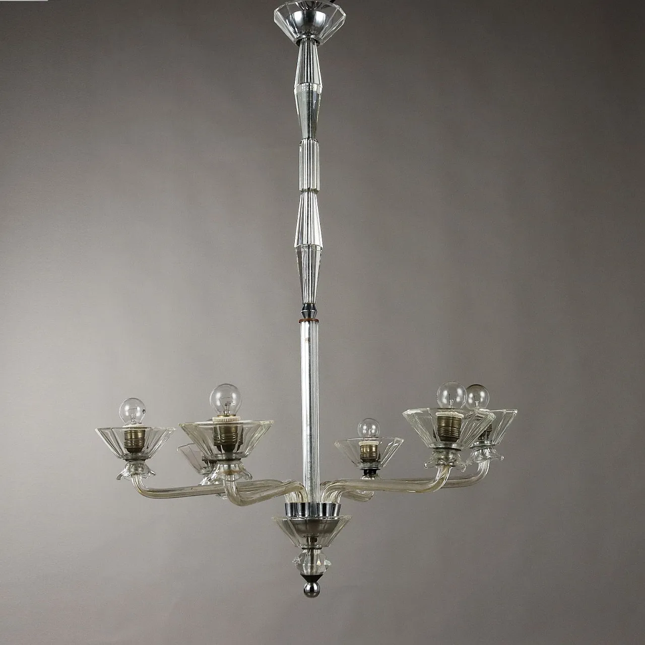 Vintage Ceiling Lamp Murano Glass Italy 1930s-1940s 3