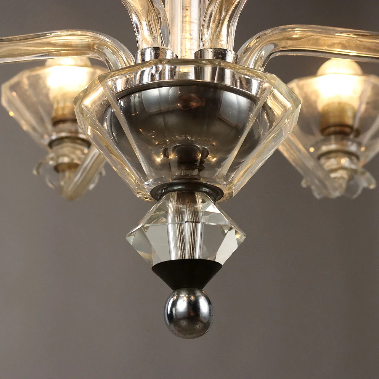 Vintage Ceiling Lamp Murano Glass Italy 1930s-1940s 4