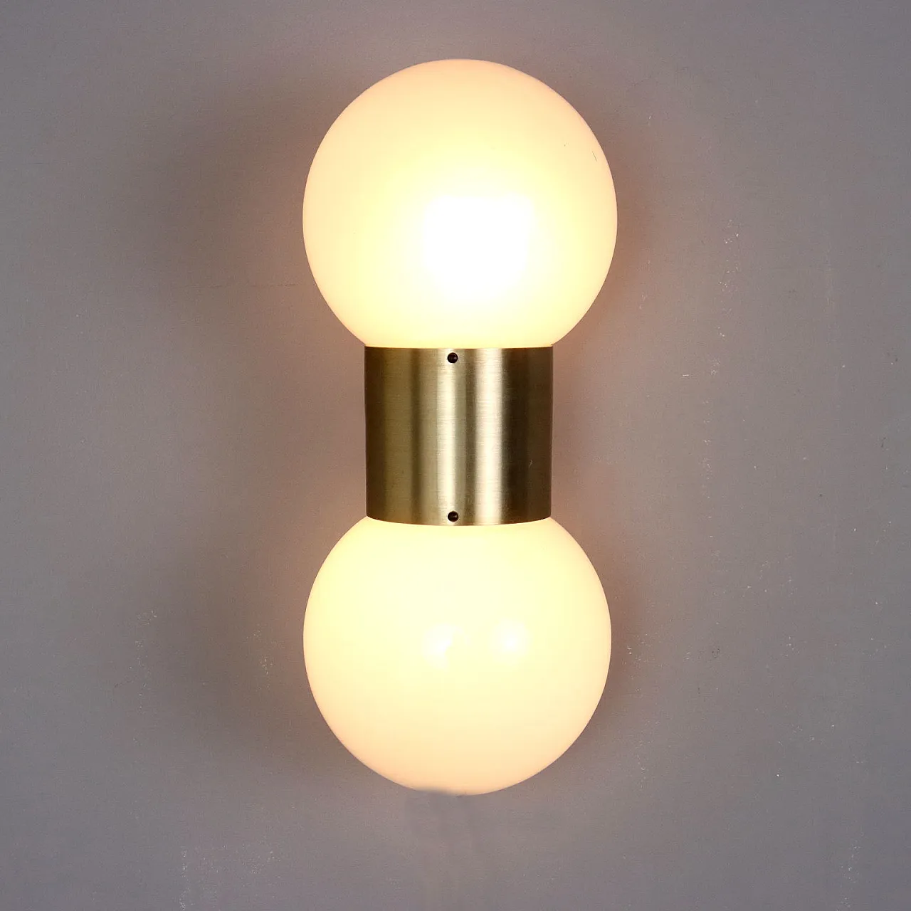 Wall lamp in chrome-plated aluminium and glass, late 20th century 1