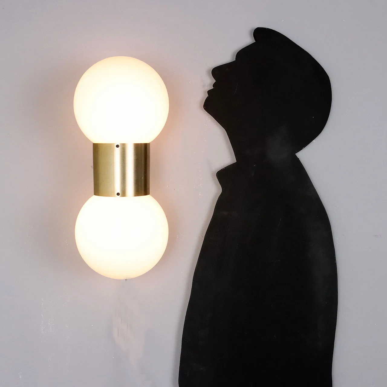 Wall lamp in chrome-plated aluminium and glass, late 20th century 2