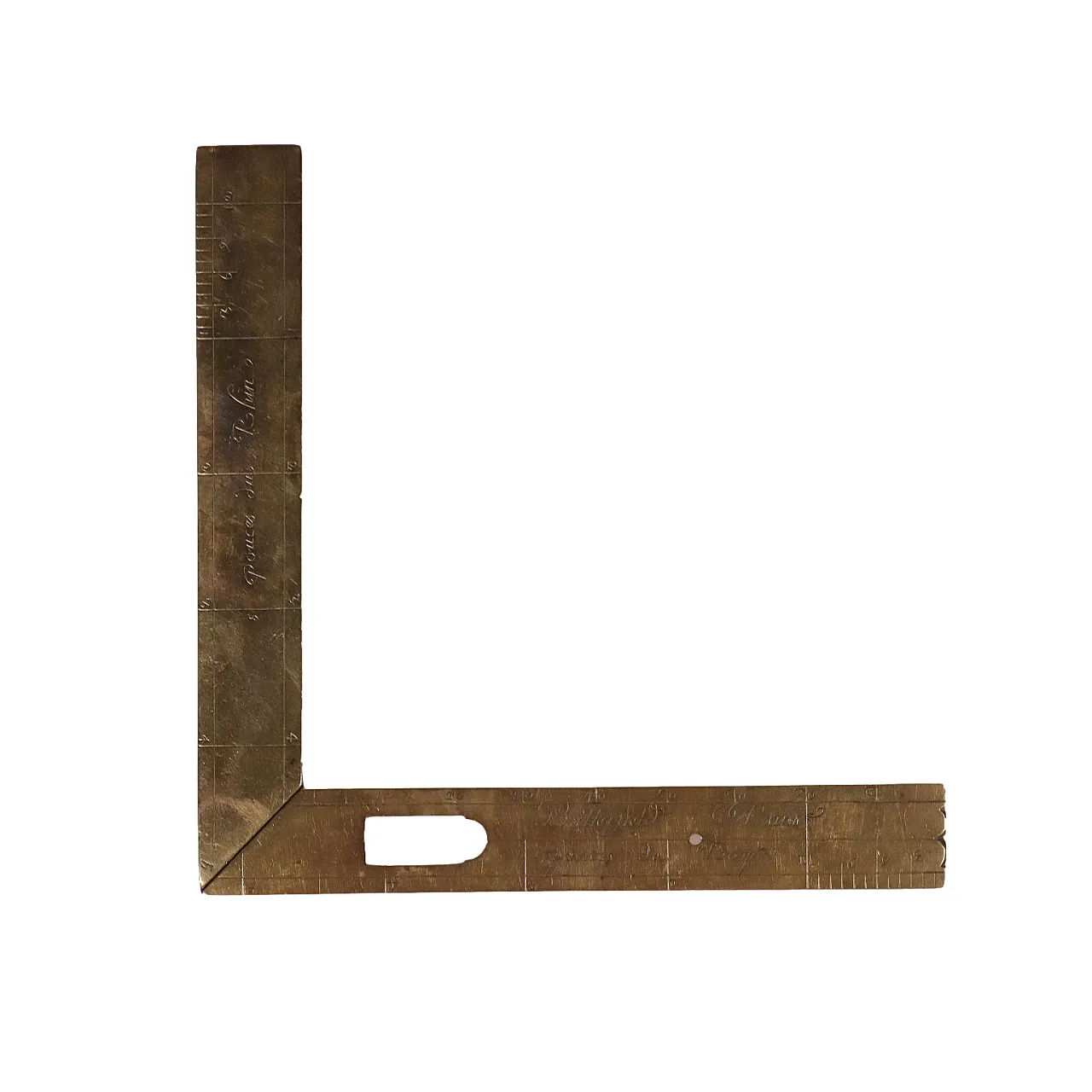 Square and level with plumb line in brass by Butterfield in Paris, end of '500 1