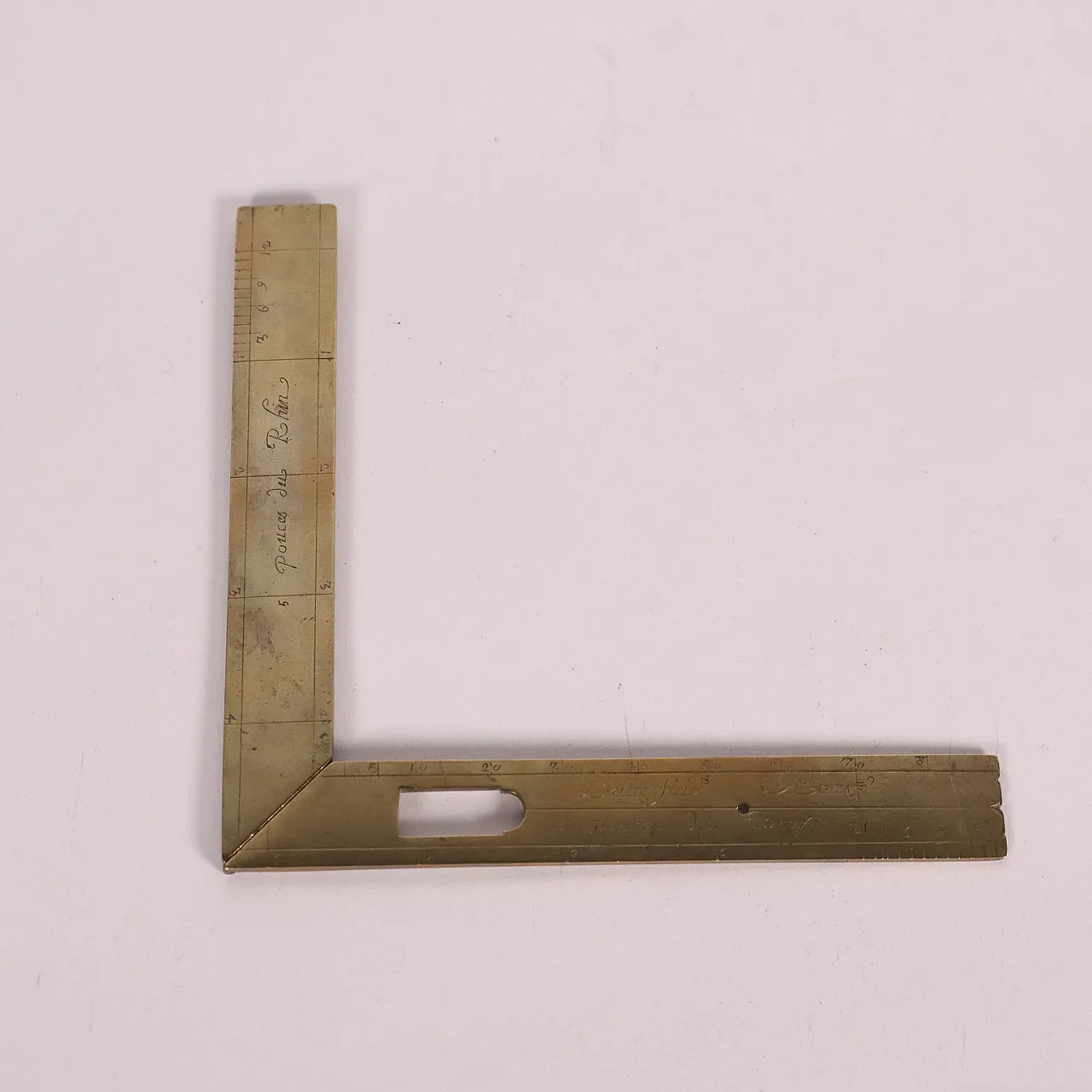 Square and level with plumb line in brass by Butterfield in Paris, end of '500 3
