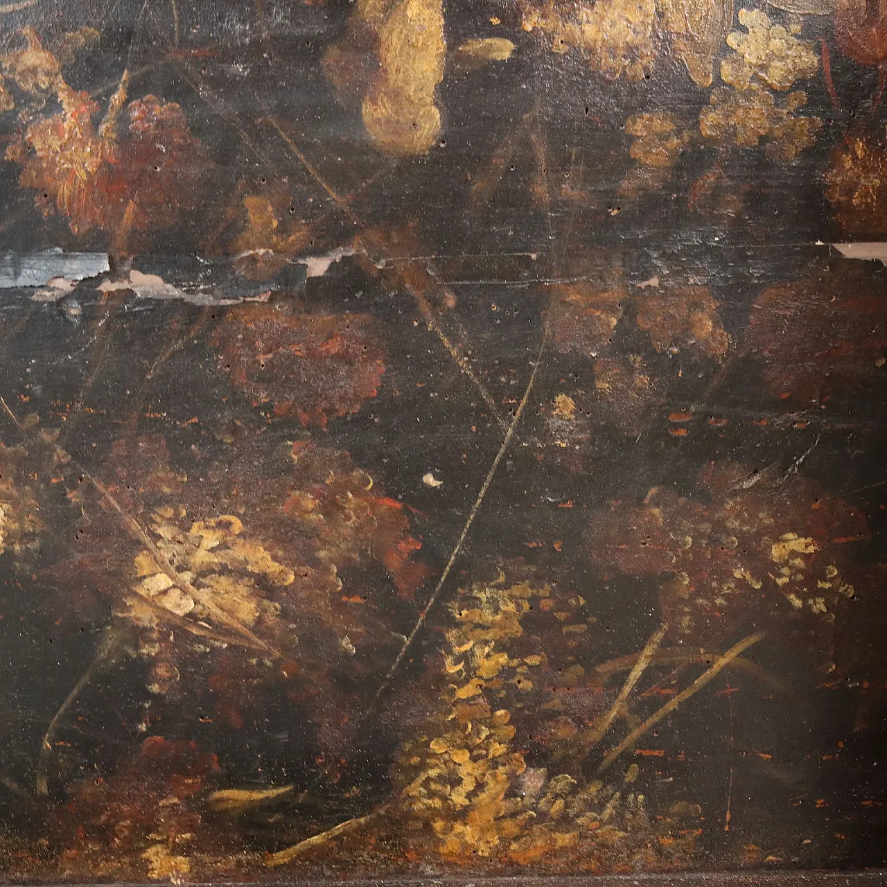 Walnut case painted with floral depictions, 18th century 5