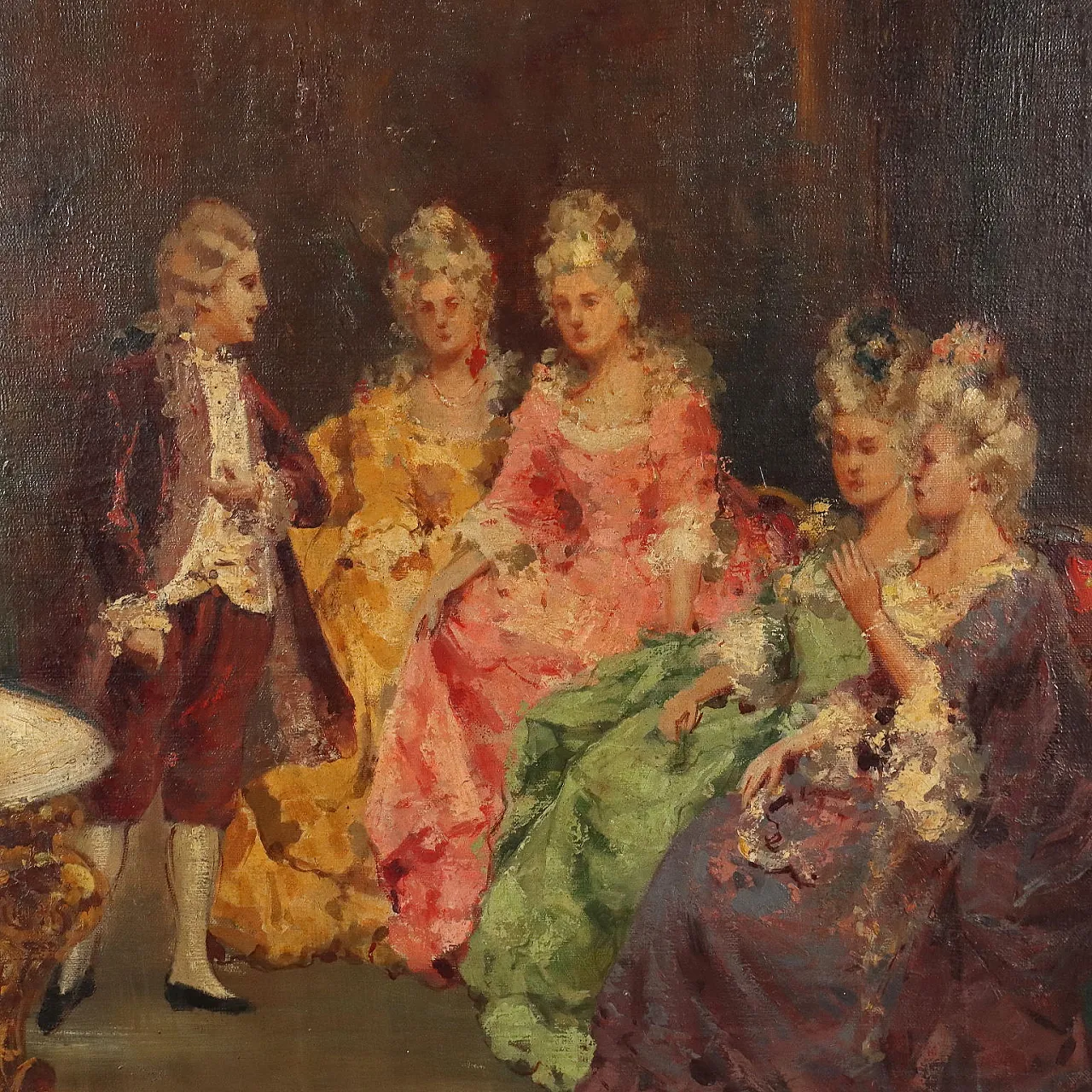 Salvatore Balsamo, Gallant scene, oil on canvas 3